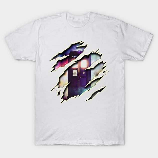 Tardis In Space T-Shirt by AndrianKembara